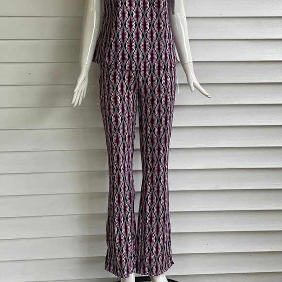 Lulu-B Ladies Black Dots Print Pull On Palazzo Pants w/ UPF50+ Sun Protection - Picture 1 of 4